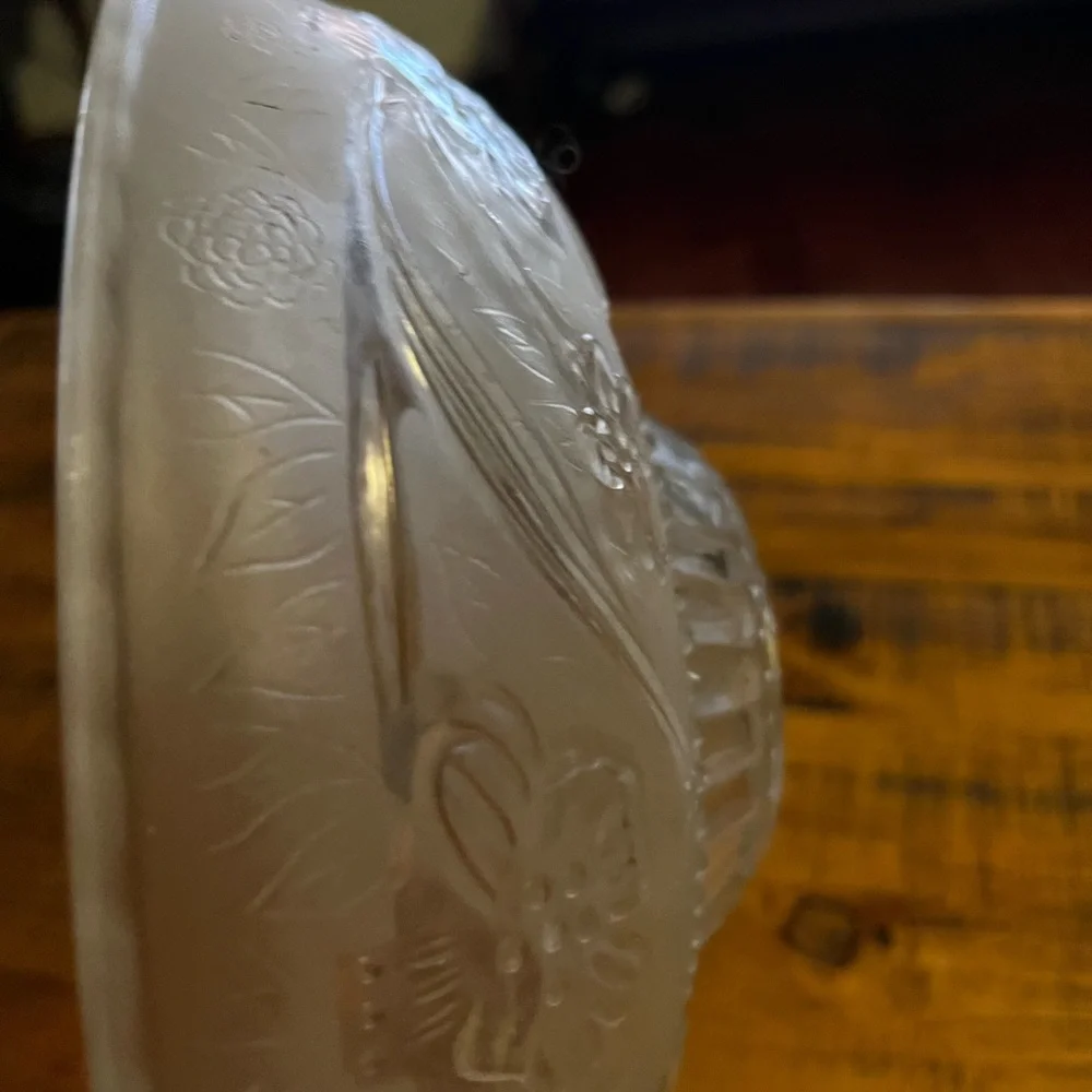 Vintage Frosted Glass with clear design Lamp shade